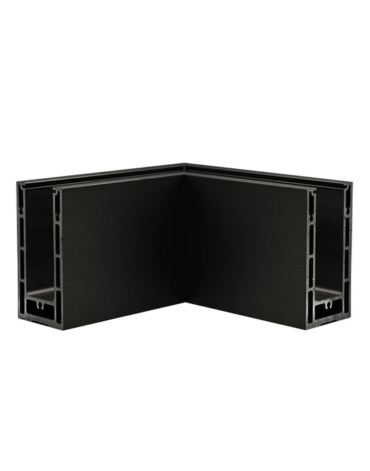 Corner for Anodized Aluminum Glass Channel Black Finish (G1006-COR-BLK) - SHEMONICO