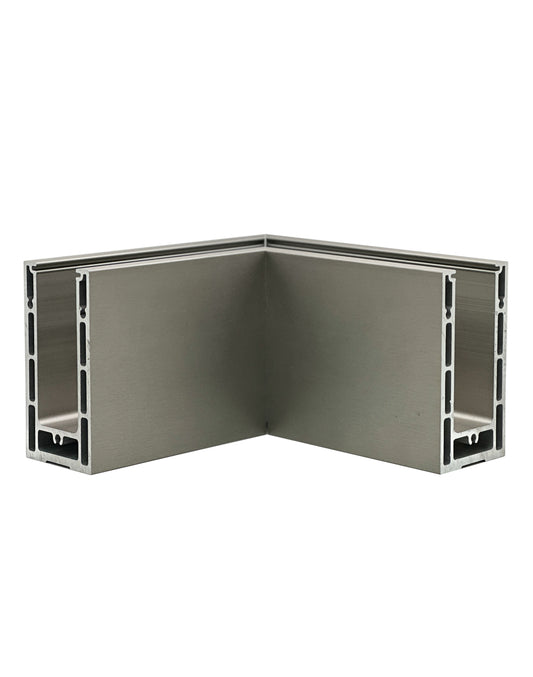 Corner for Anodized Aluminum Glass Channel Brush Finish (G1006-COR-BRS) - SHEMONICO