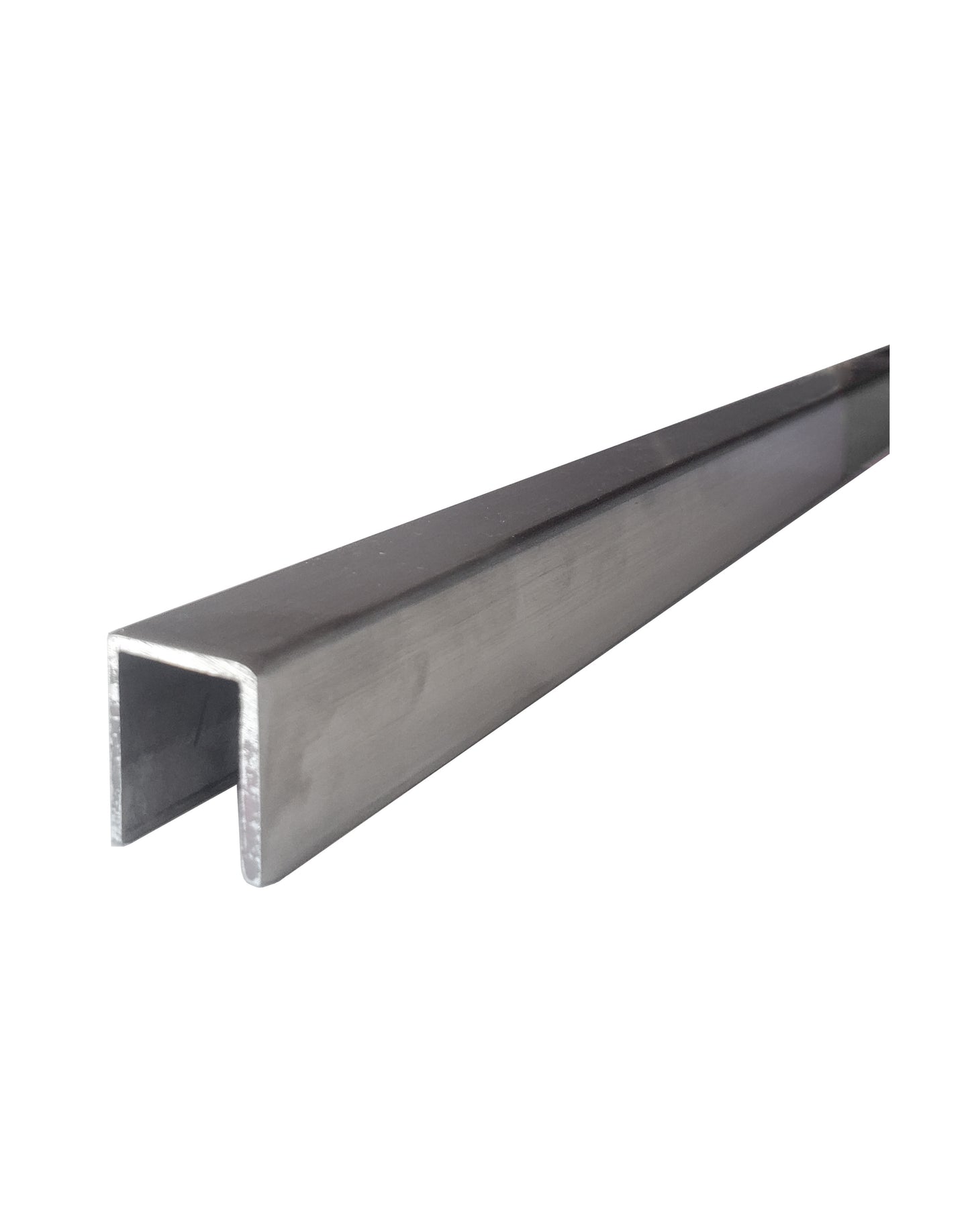 Slim Cap Rail for Glass Railing 10 ft U Channel Stainless Steel (G1013-BRS) - SHEMONICO