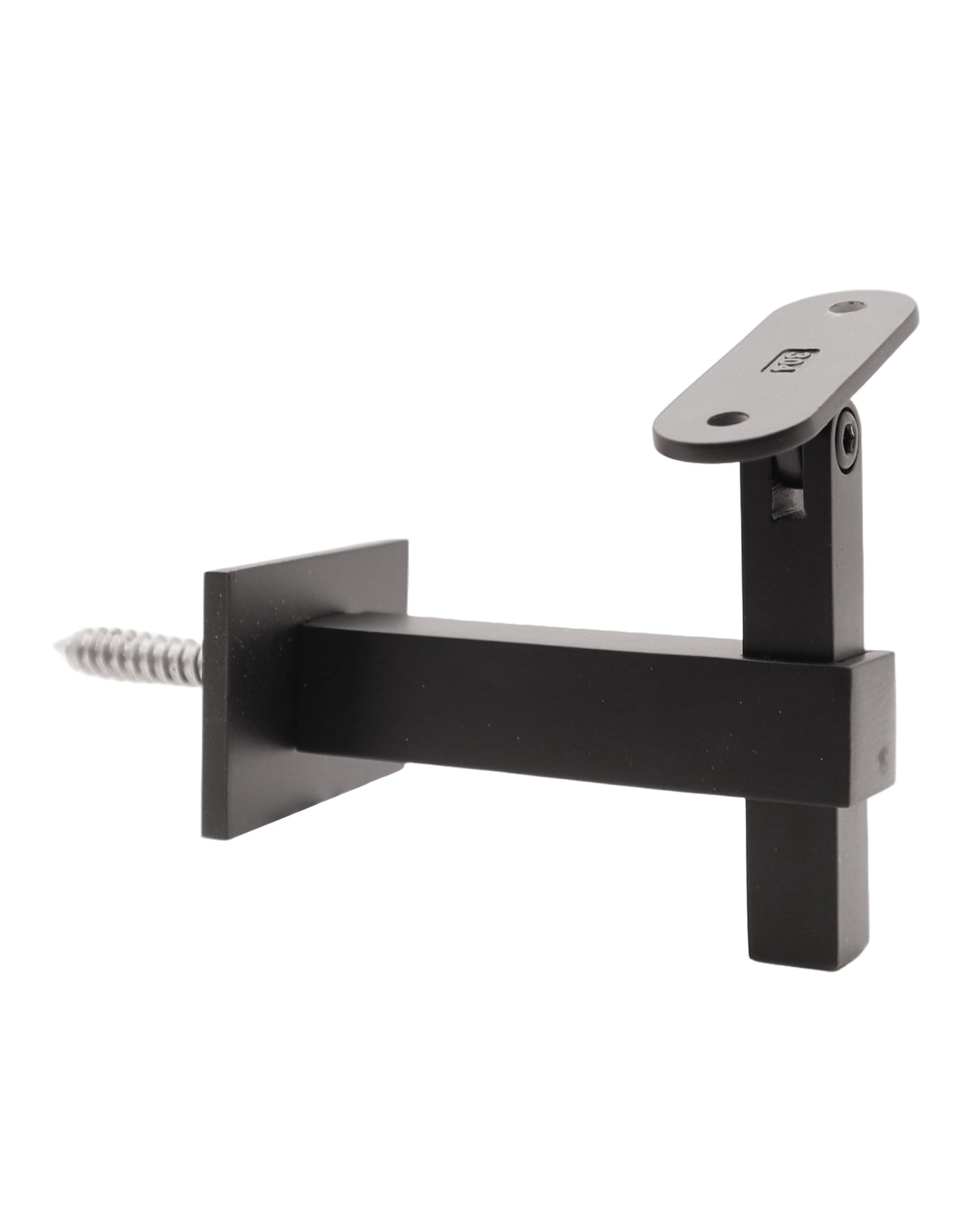 Square Adjustable Wall to Handrail Bracket Tube Mounting Black Finish (G1025-BLK-SQR) - SHEMONICO