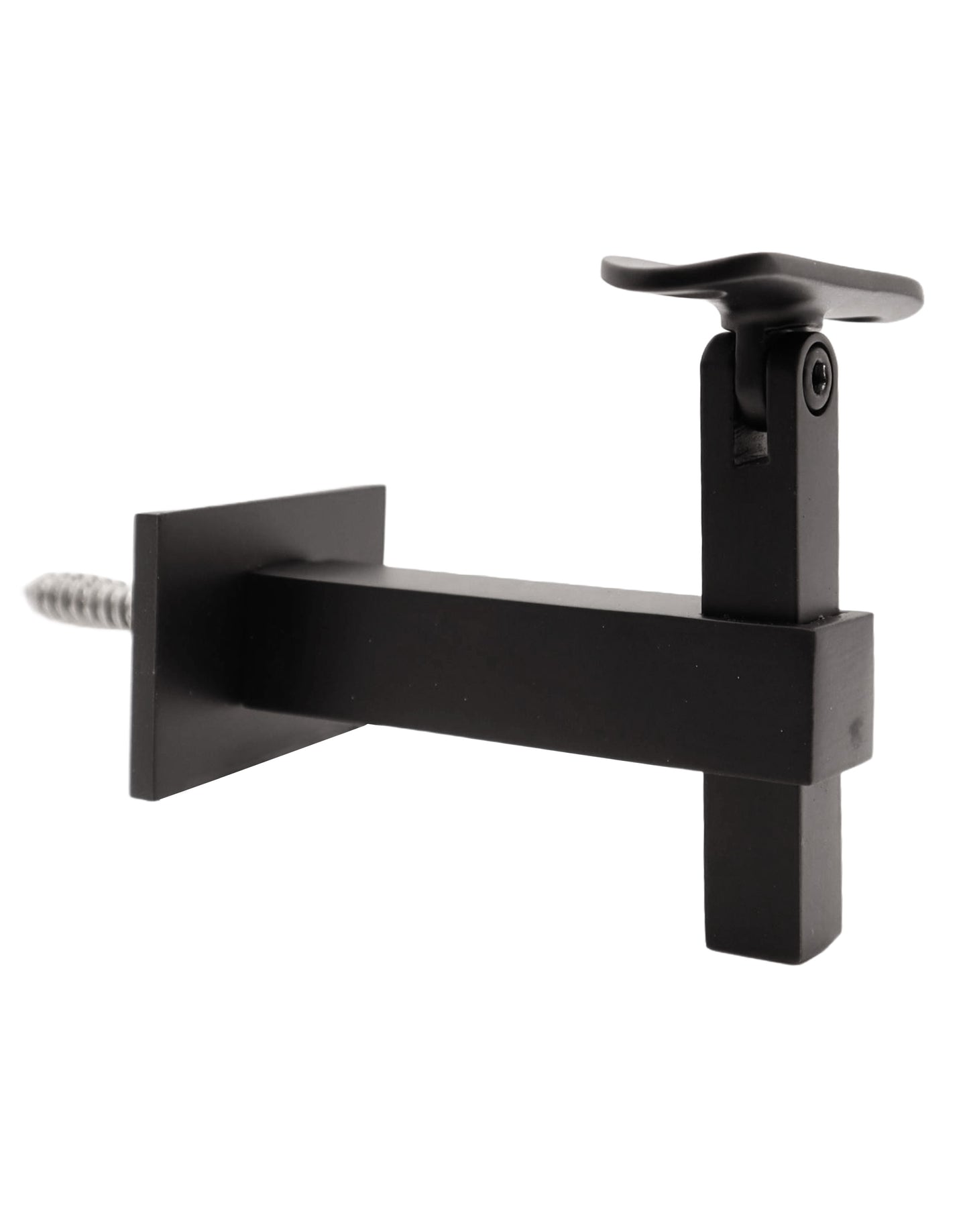 Square Adjustable Wall to Handrail Bracket Tube Mounting Black Finish (G1025-BLK-SQR) - SHEMONICO