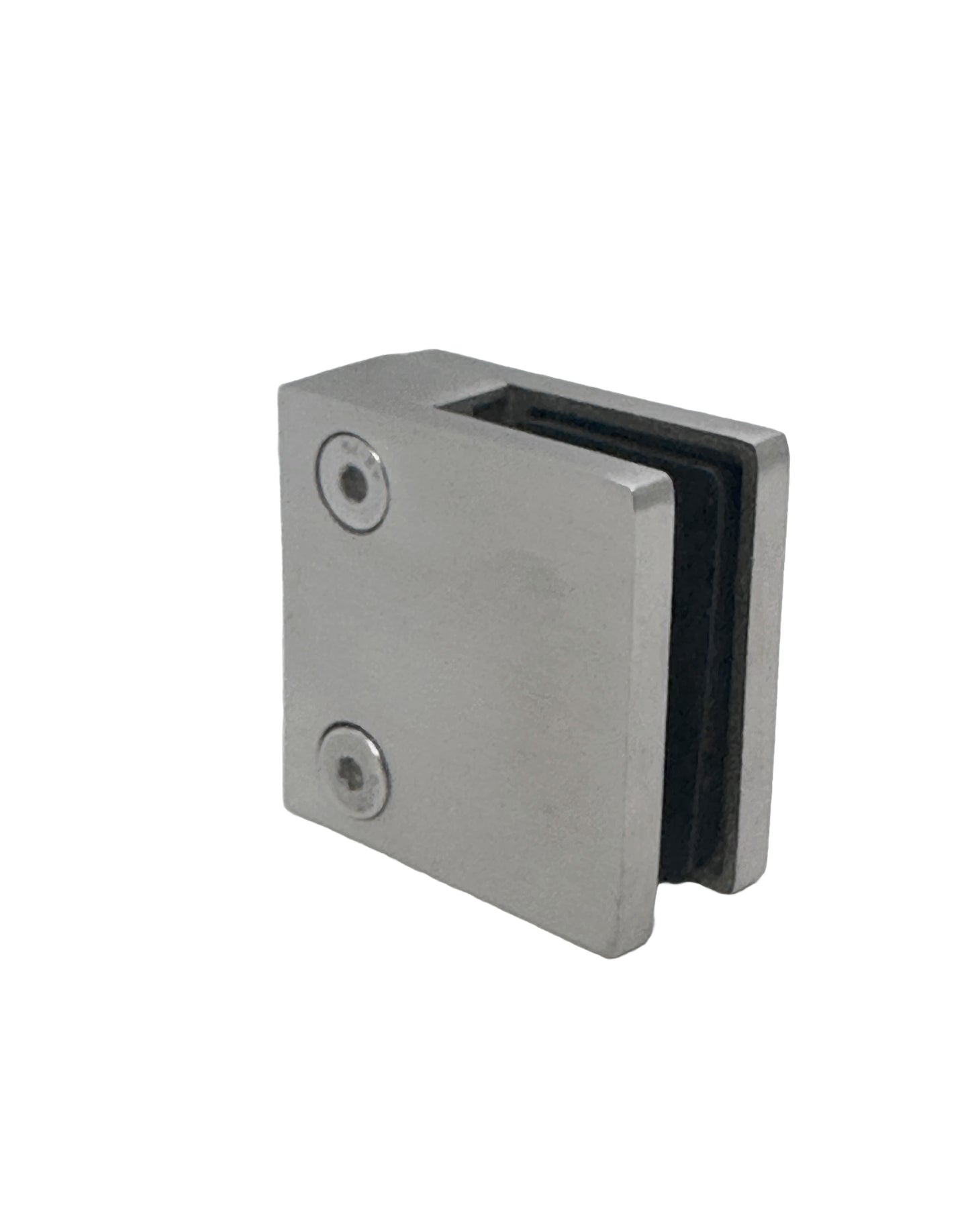 Stainless Steel 304 Grade Square Flat 1-1/2" Post Glass Clamp 2 1/8" x 2 1/8" for 1/2" Glass Satin Finish (G1091) - SHEMONICO