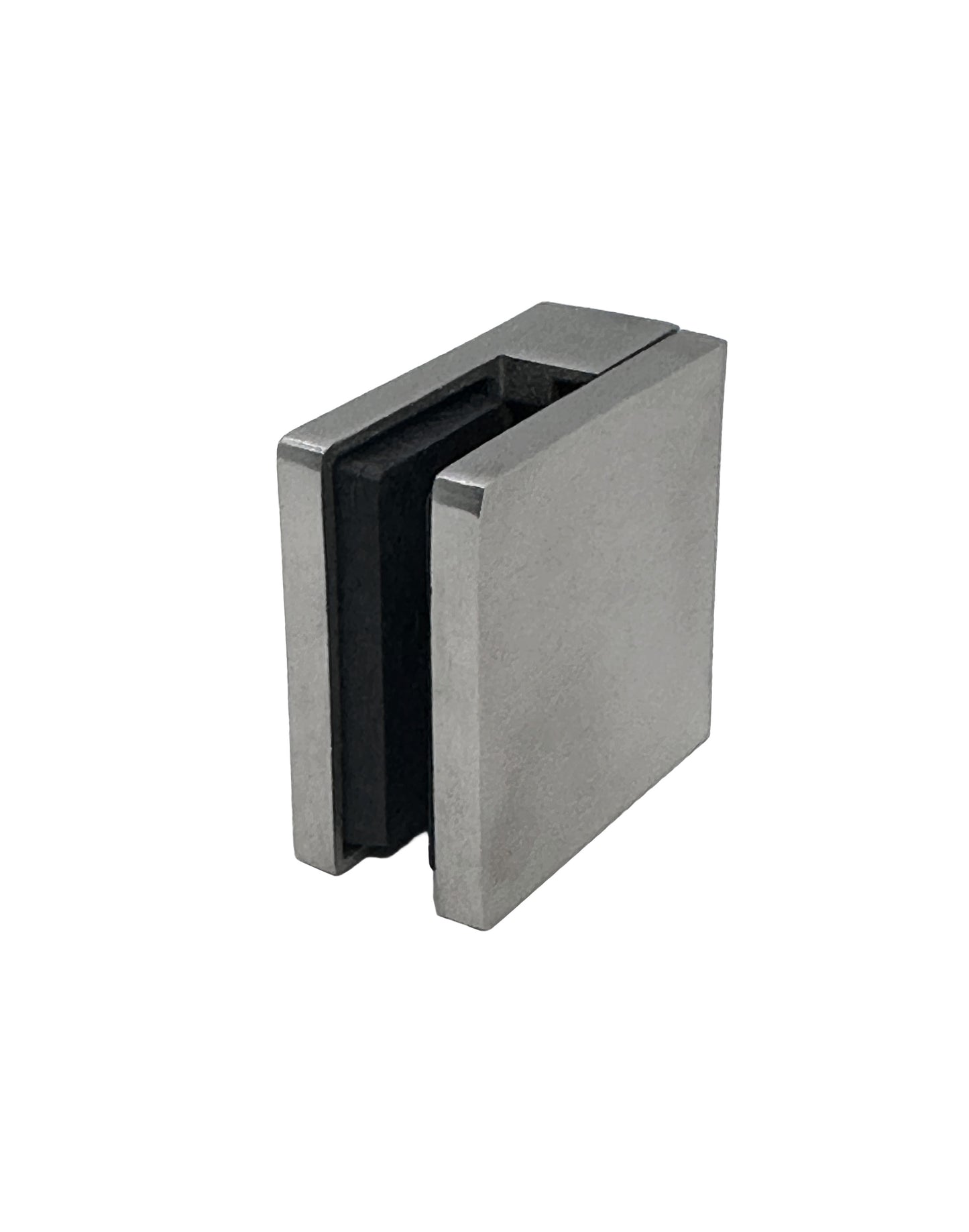Stainless Steel 304 Grade Square Flat 1-1/2" Post Glass Clamp 2 1/8" x 2 1/8" for 1/2" Glass Satin Finish (G1091) - SHEMONICO