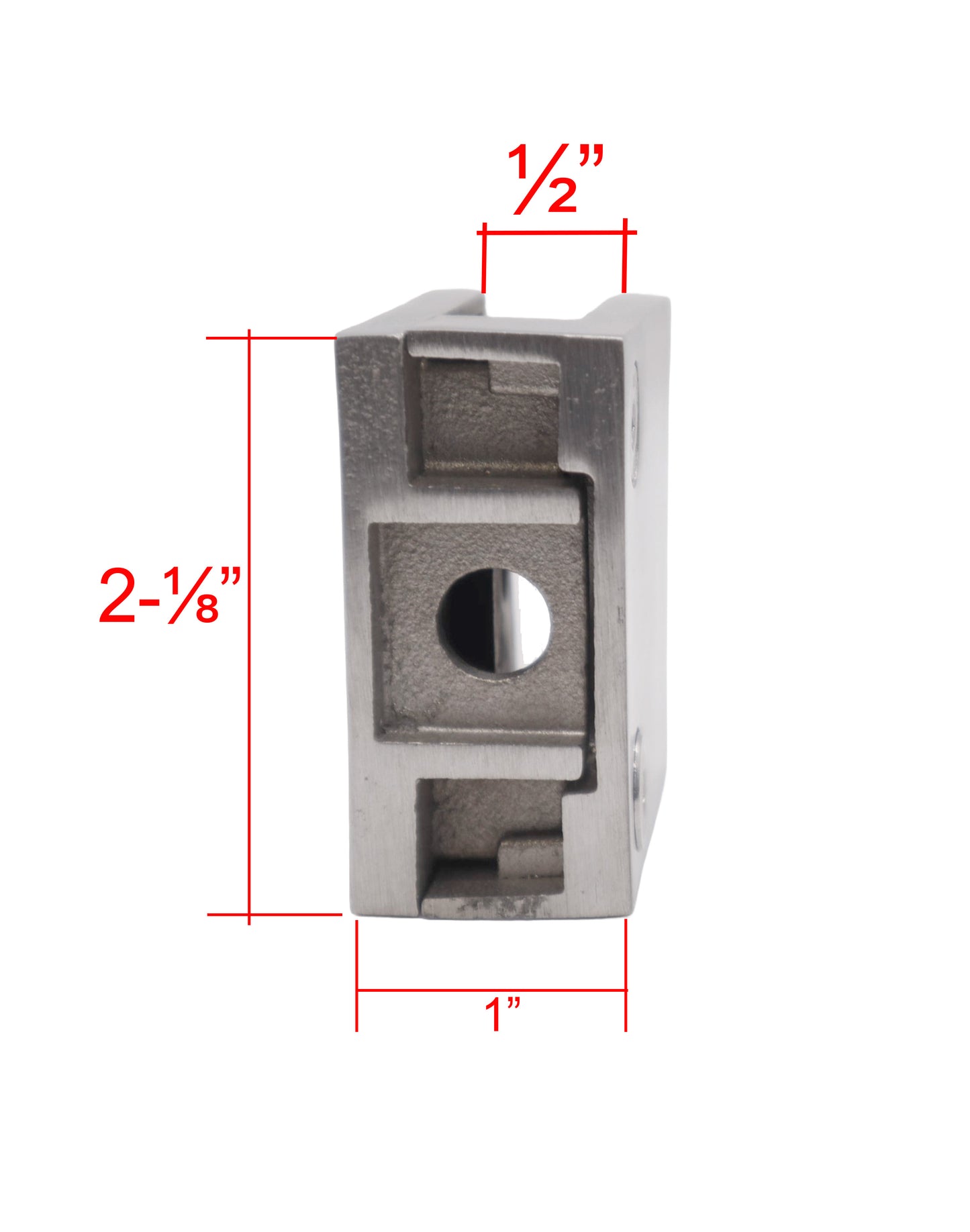 Stainless Steel 304 Grade Square Flat 1-1/2" Post Glass Clamp 2 1/8" x 2 1/8" for 1/2" Glass Satin Finish (G1091) - SHEMONICO
