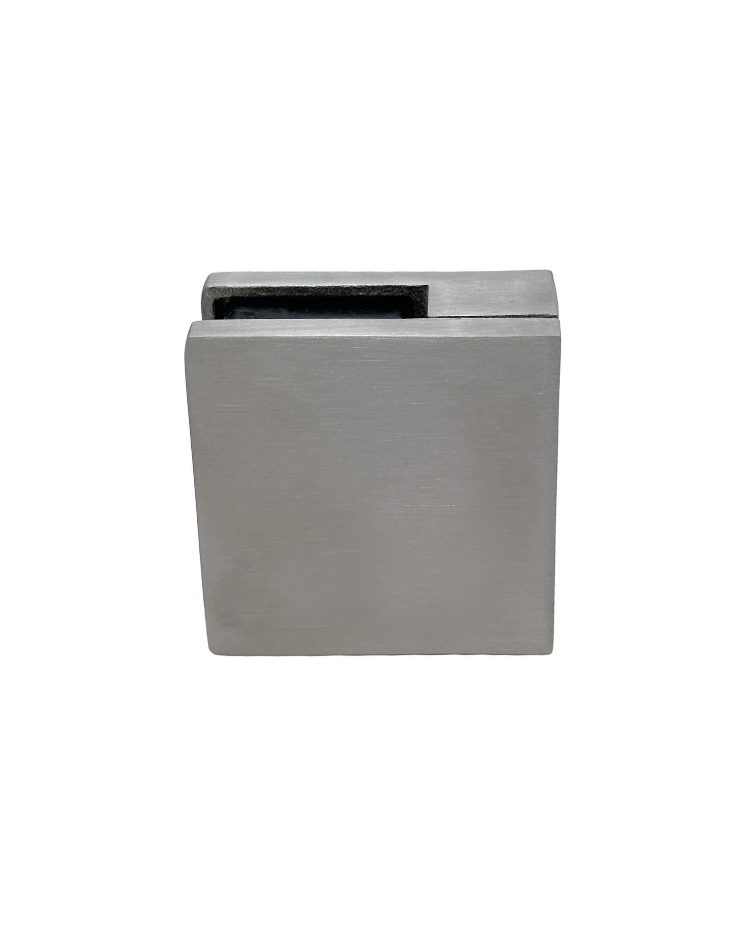 Stainless Steel 304 Grade Square Flat 1-1/2" Post Glass Clamp 2 1/8" x 2 1/8" for 1/2" Glass Satin Finish (G1091) - SHEMONICO