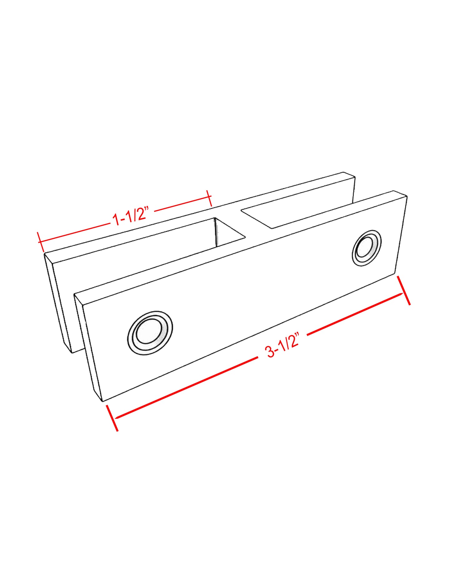 180 Degree 1/2" Glass to Glass Stainless Steel Clamp Railing (G1210-BRS) - SHEMONICO