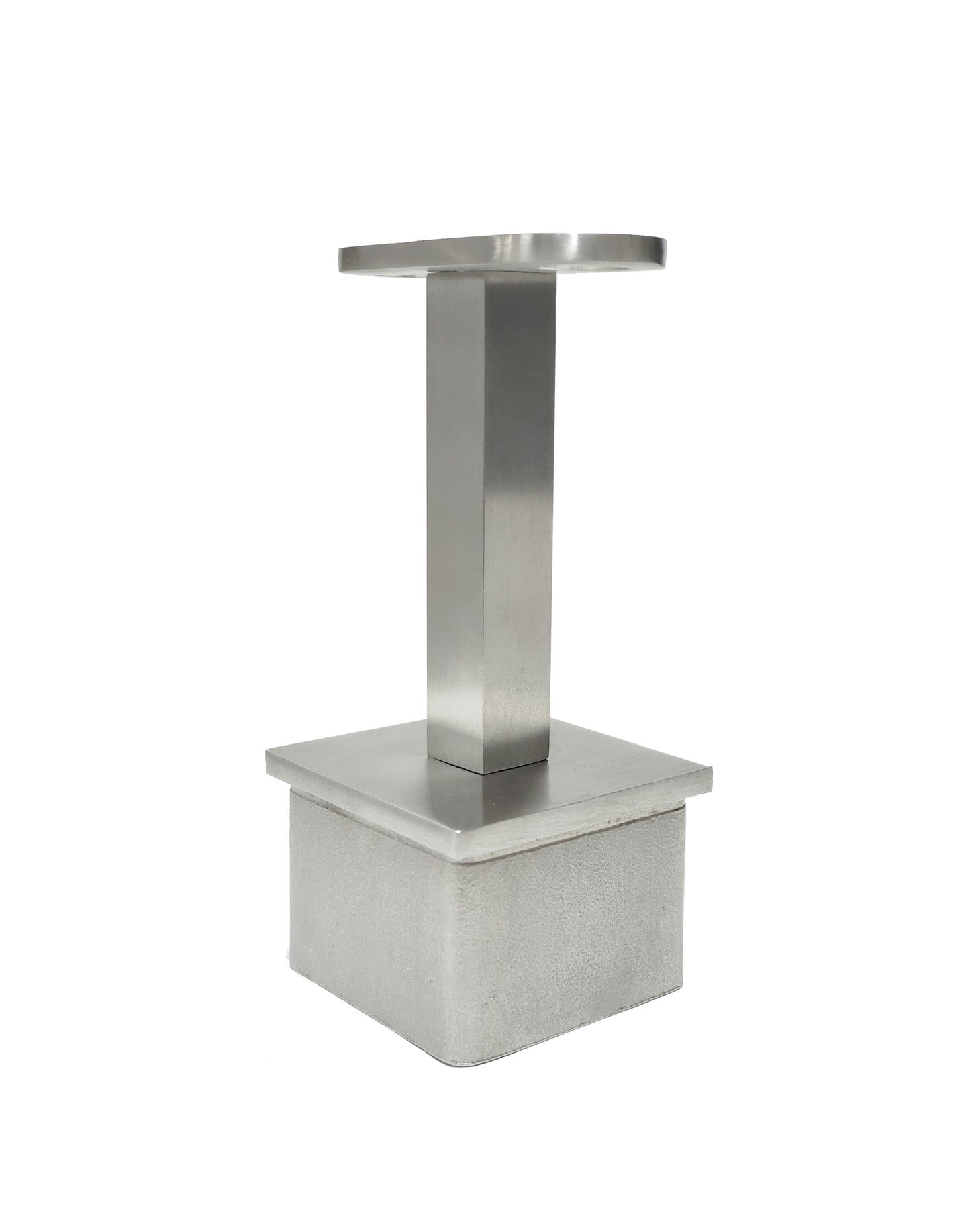 Round Straight Stem Post Handrail Bracket Stainless Steel 316 for 2" Post Fitting (P0100-200-FIX-ROUND) - SHEMONICO