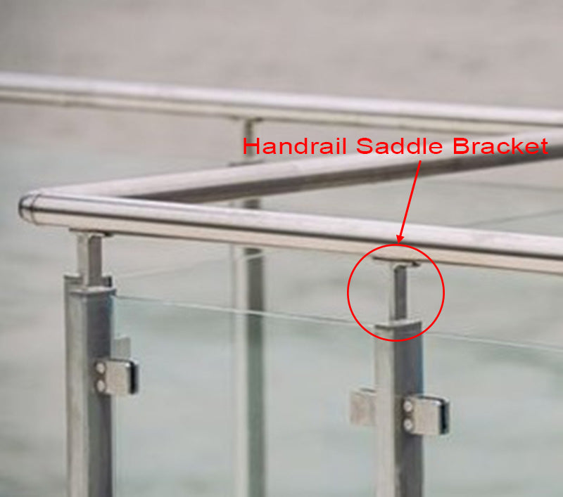 Round Stem Post Handrail Bracket Stainless Steel for 1-1/2" Post Fitting (P0100-150-FLAT-FIX-ROUND) - SHEMONICO
