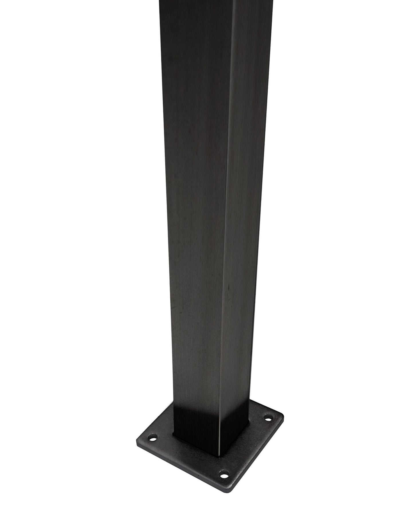 Stainless Steel Cable Railing Square Post 1.5" Wide, 42" Tall, 4" Base Plate & Cover, Black