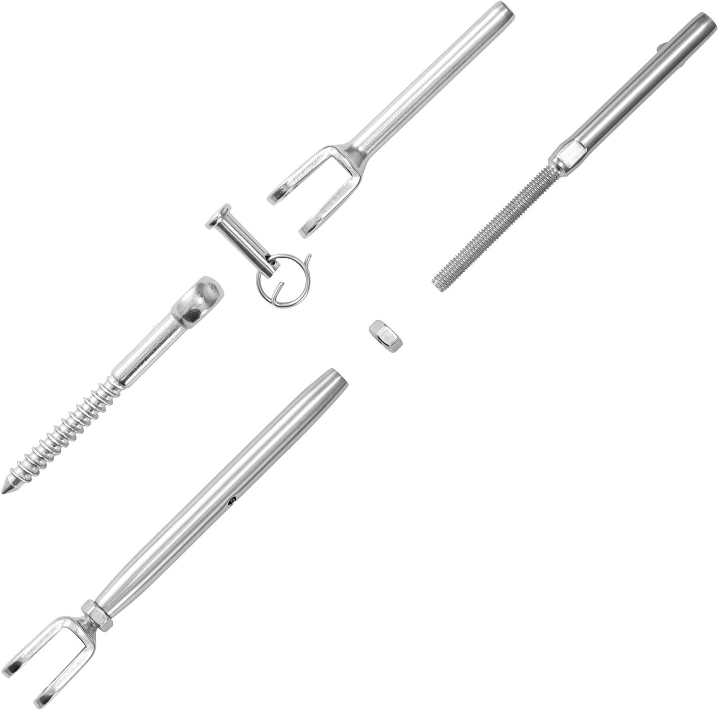 Jaw Swage Stud Turnbuckle and Lag Screw Eye (C1011-C1150) - SHEMONICO