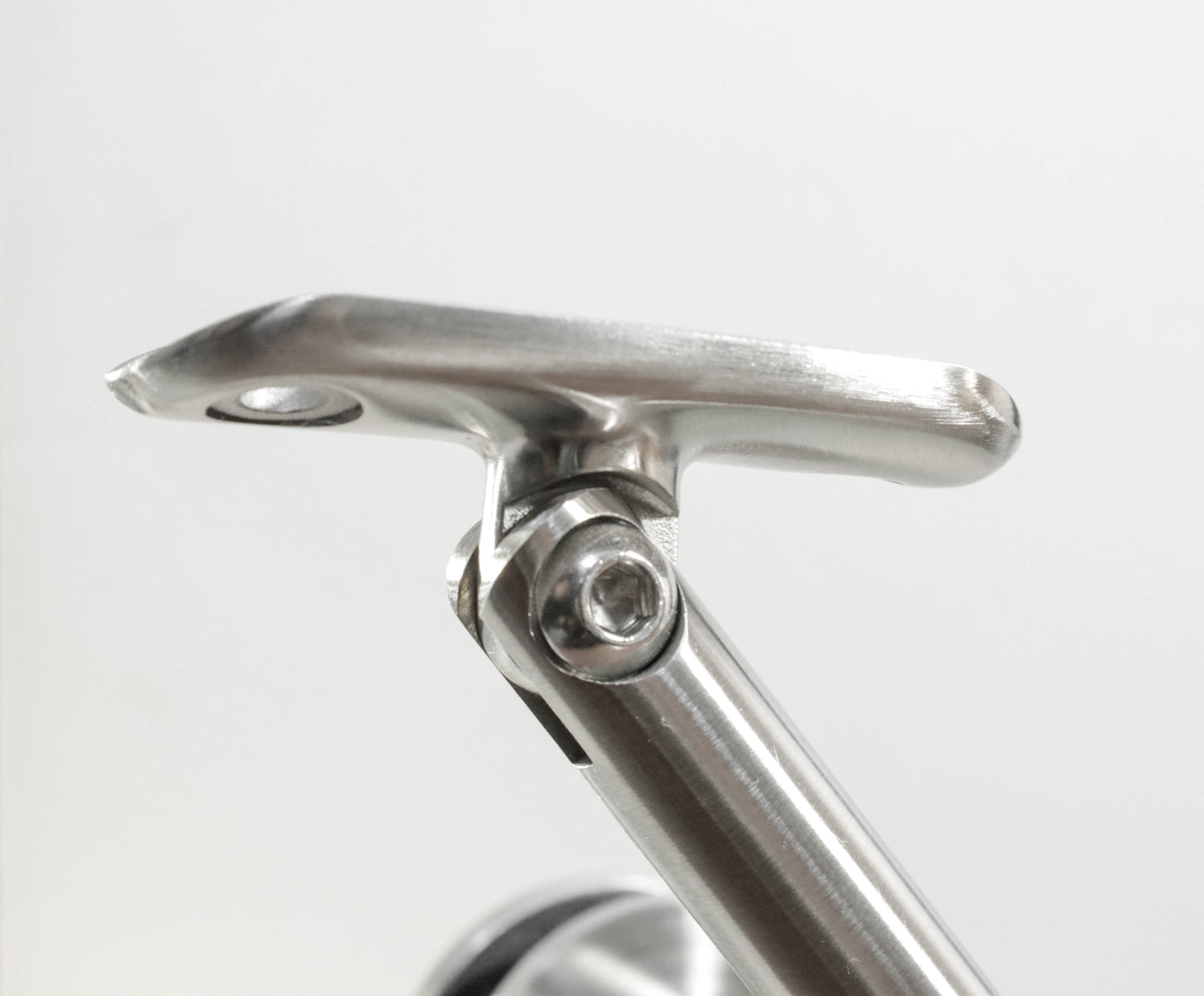 Stainless Steel Glass Mount Handrail Bracket for 1 1/2" Round or Square Tube Satin Finish T316 Marine Grade (G1020) - SHEMONICO