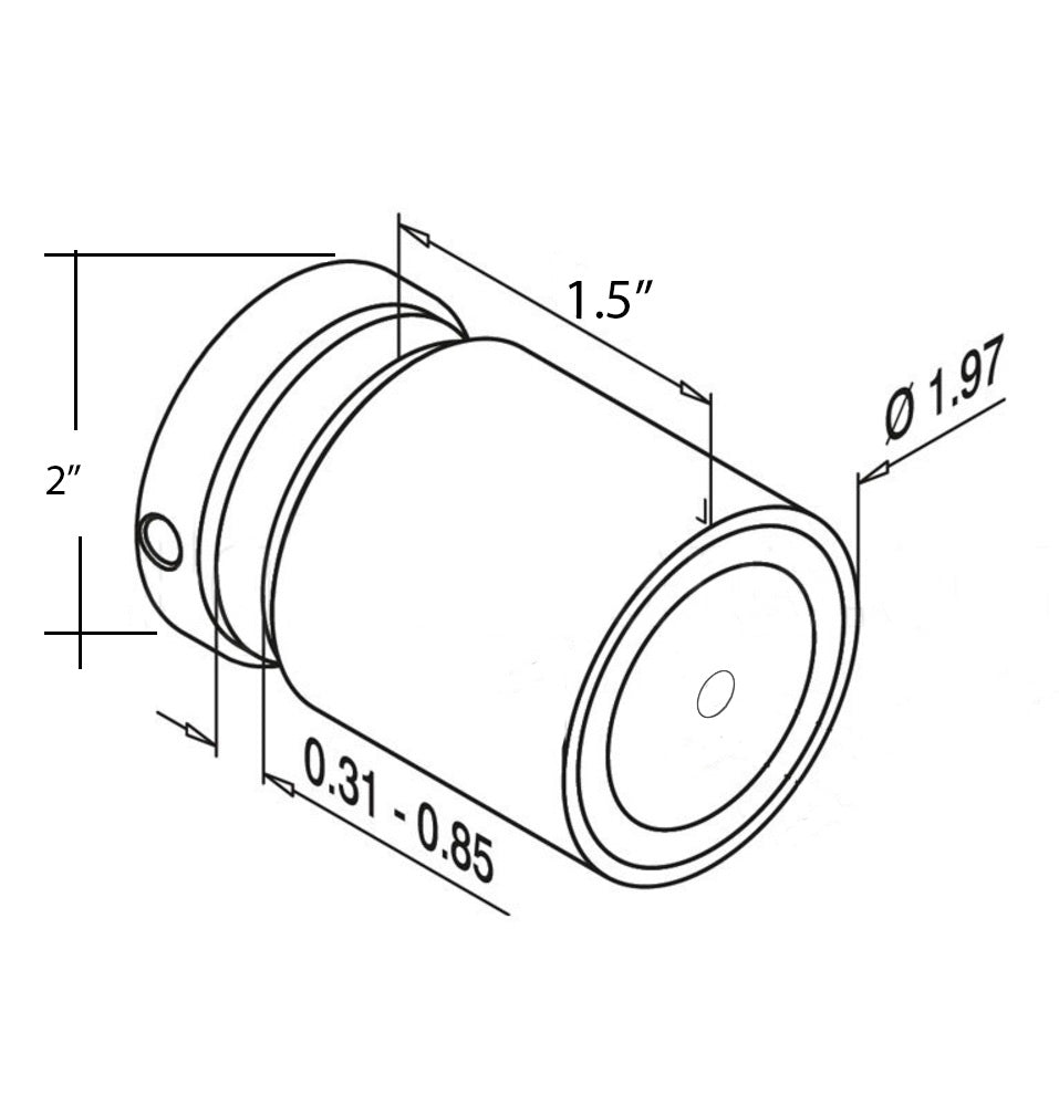 Standoffs Mount for Signs Wall Advertising Stainless Steel Glass Adapter with Screws 2" Diameter (G1040) - SHEMONICO