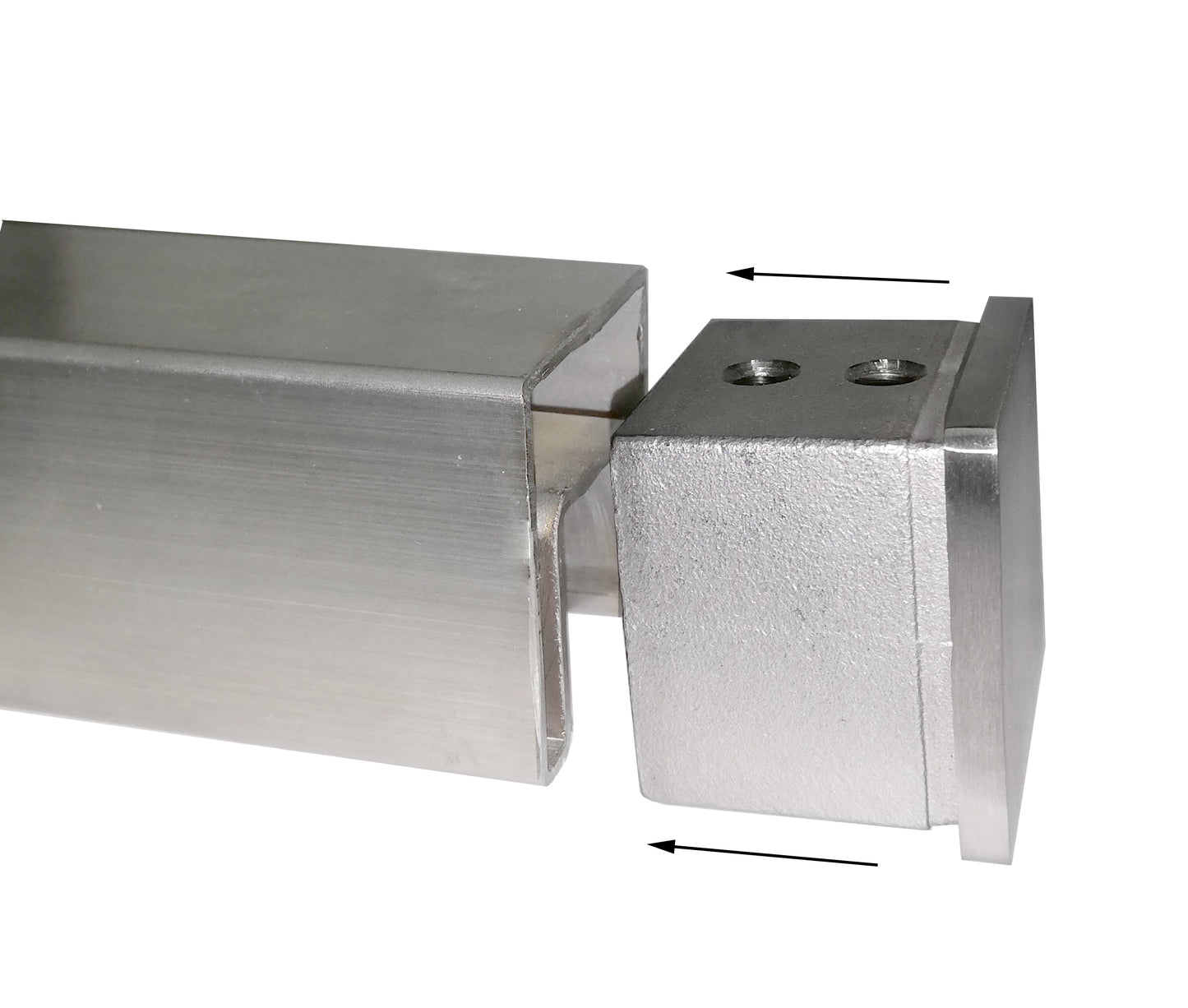 Flat End Cap For Rectangular Square Tube 1-1/2" x 1-1/2" T316 Satin Finish (G1100-150-150) - SHEMONICO