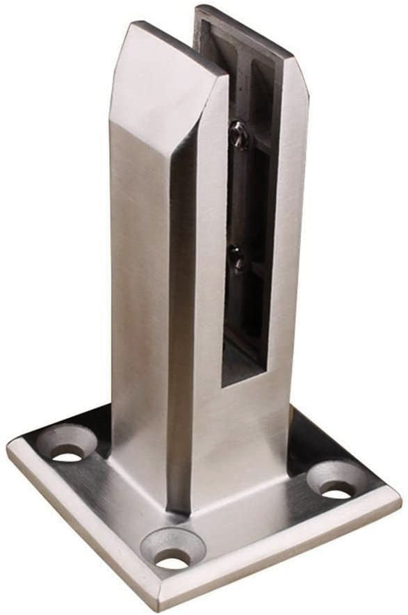 Shemonico Stainless Steel Glass Clamp Glass Spigot Pool Fence Balustrade Railing Post for Balcony Garden Deck Brushed 2205 (G1100) - SHEMONICO