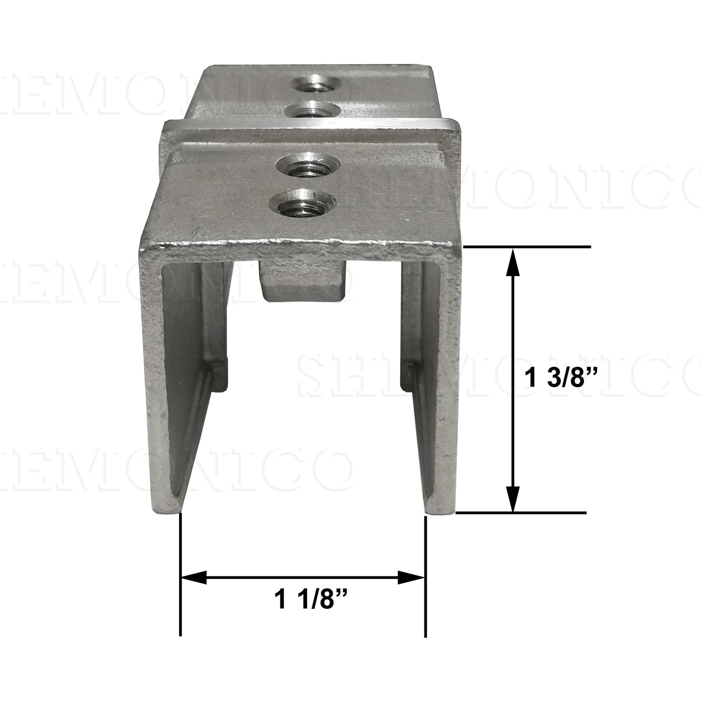 Square Connector for 1-1/2" Square Cap Railing Slot Tube Stainless Steel T316 (G1120-150-150) - SHEMONICO