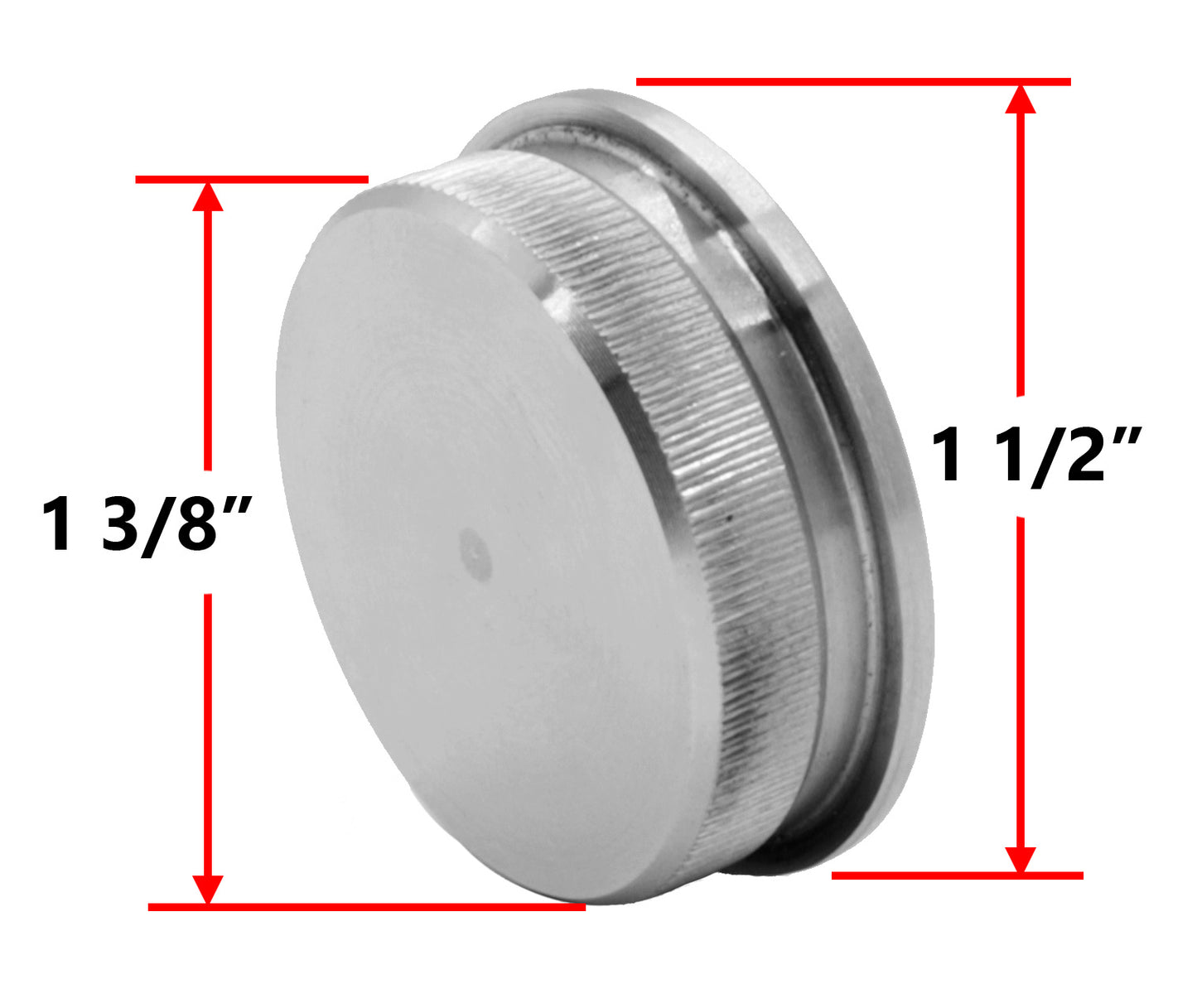 Stainless Steel Round End Cap Cover for 1 1/2" OD Round Tube on Cable Railing Deck Posts & Top Rail (P0330-150) - SHEMONICO