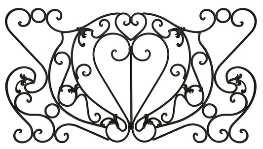 Decorative Ornamental Panel Fence 59" x 31" Wrought Iron Metal Outdoor (70040) - SHEMONICO
