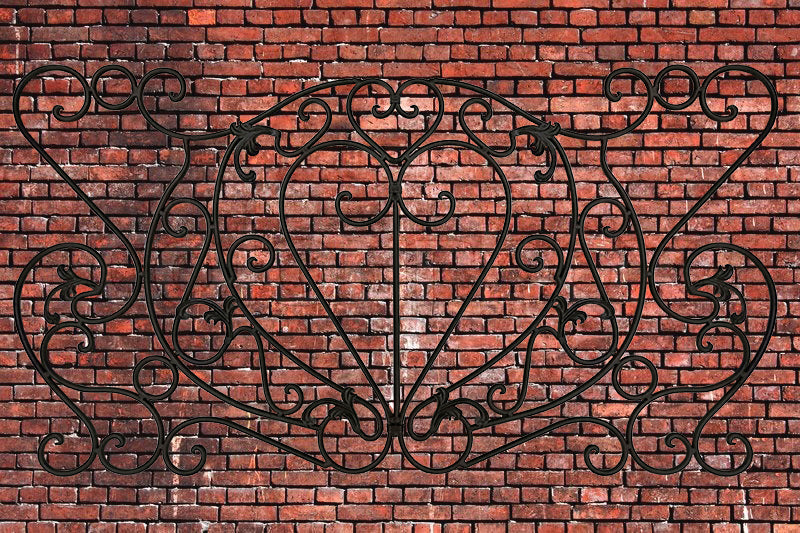 Decorative Ornamental Panel Fence 59" x 31" Wrought Iron Metal Outdoor (70040) - SHEMONICO