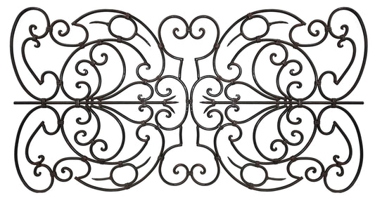 Decorative Ornamental Panel Fence 60" x 32" Wrought Iron Metal Outdoor (70042) - SHEMONICO