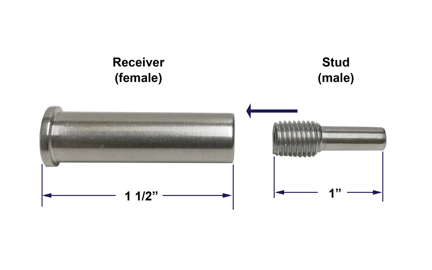 Mini Invisible Stud & Receiver Streamline Grade T316 (C1120) - SHEMONICO