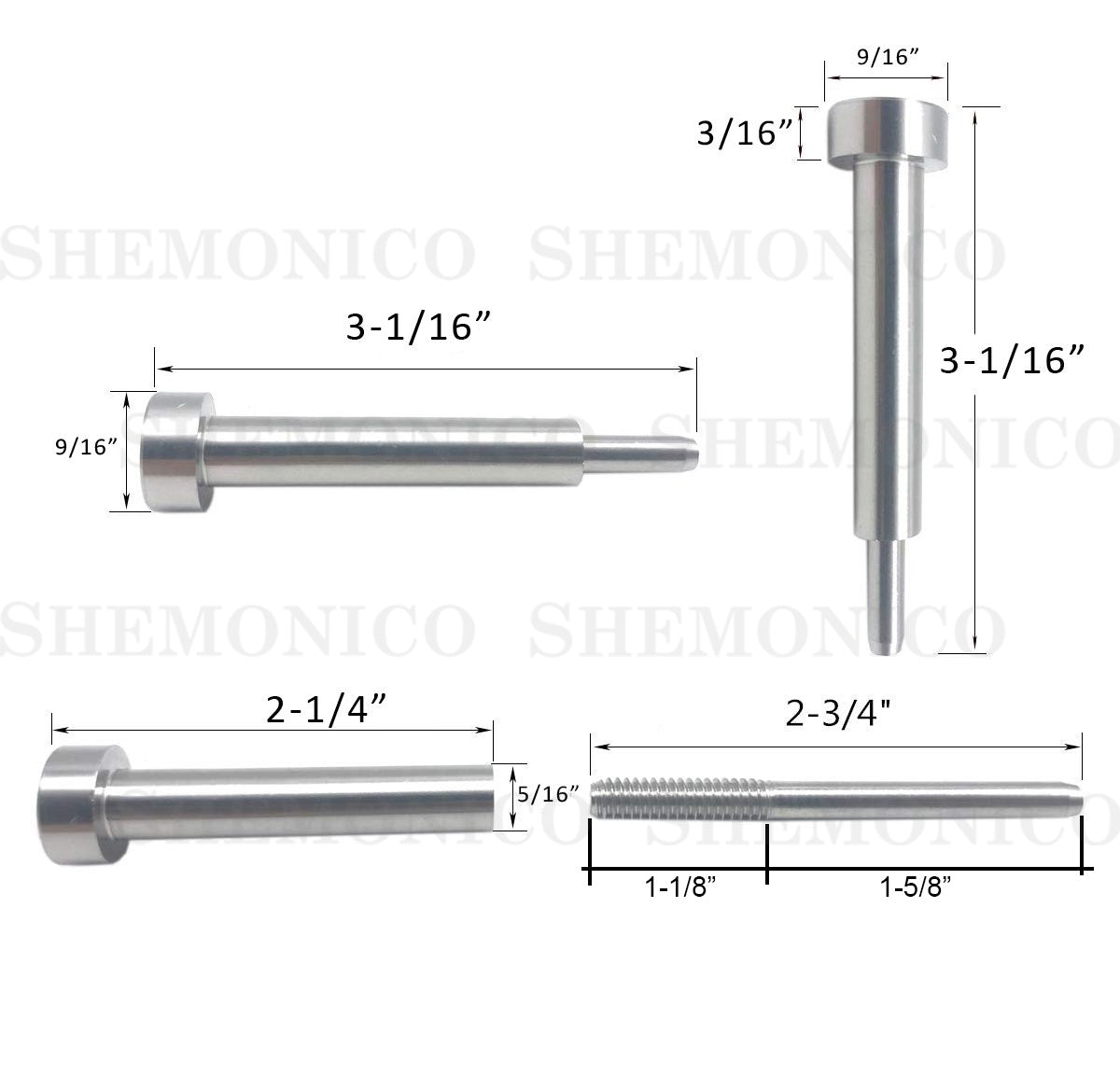 Stainless Steel Invisi Stud & Receiver Brush Finish (C1030-BRS) - SHEMONICO