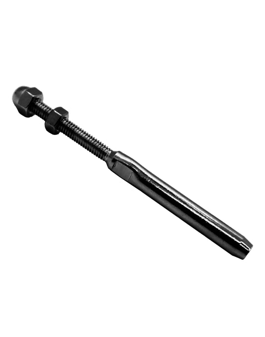 Hand Swage Threaded Stud for 1/4" Stainless Steel Cable Black Finish (C1036-014-BLK) - SHEMONICO