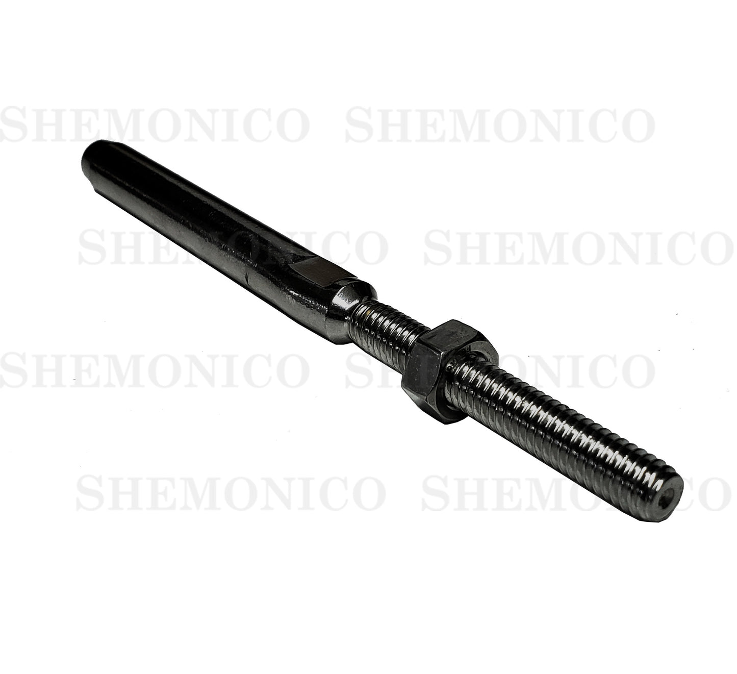 Hand Swage Threaded Stud for 1/4" Stainless Steel Cable Black Finish (C1036-014-BLK) - SHEMONICO