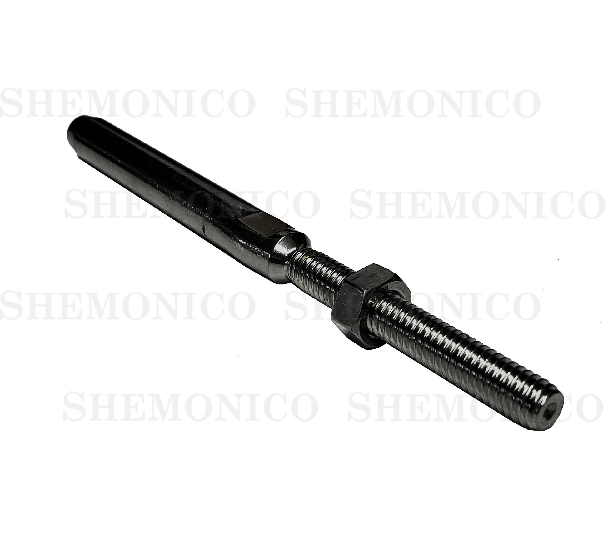 Hand Swage Threaded Stud for 1/4" Stainless Steel Cable Black Finish (C1036-014-BLK) - SHEMONICO