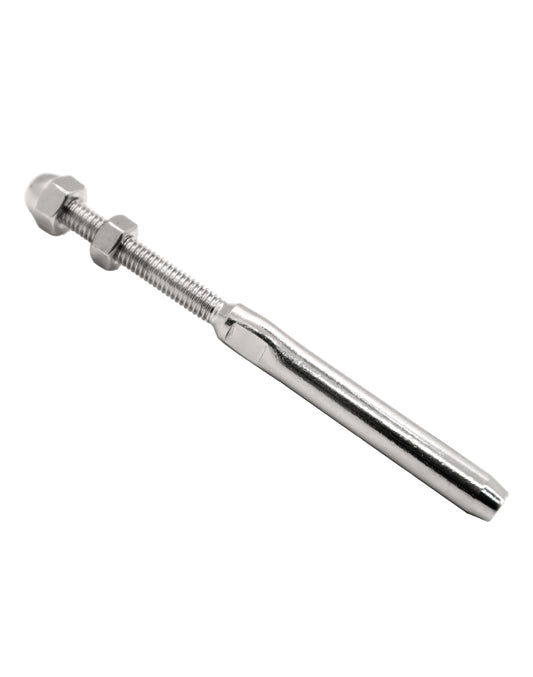 Hand Swage Threaded Stud for 1/4" Stainless Steel Cable Brush Finish (C1036-014-BRS) - SHEMONICO