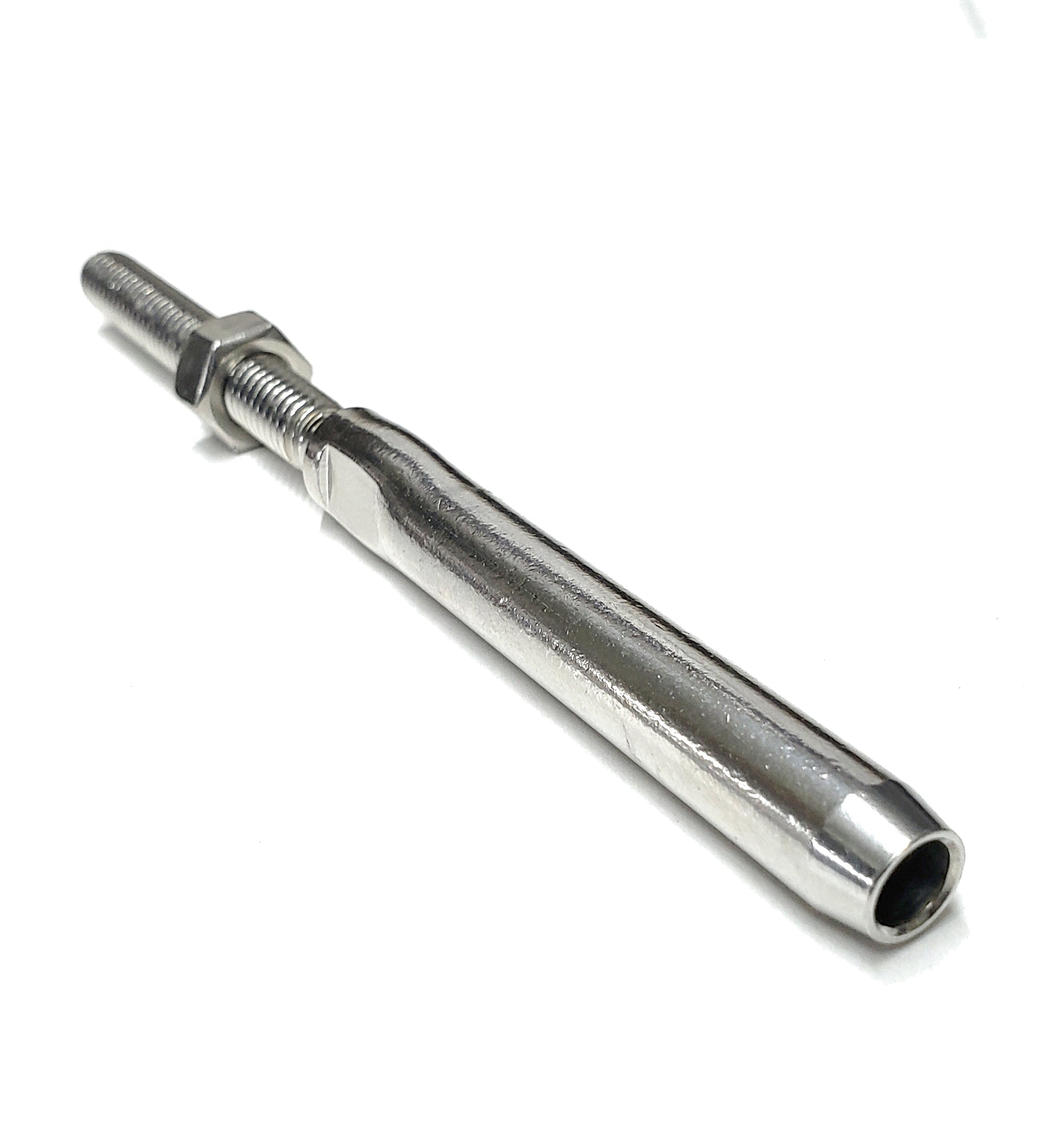Hand Swage Threaded Stud for 1/4" Stainless Steel Cable Brush Finish (C1036-014-BRS) - SHEMONICO