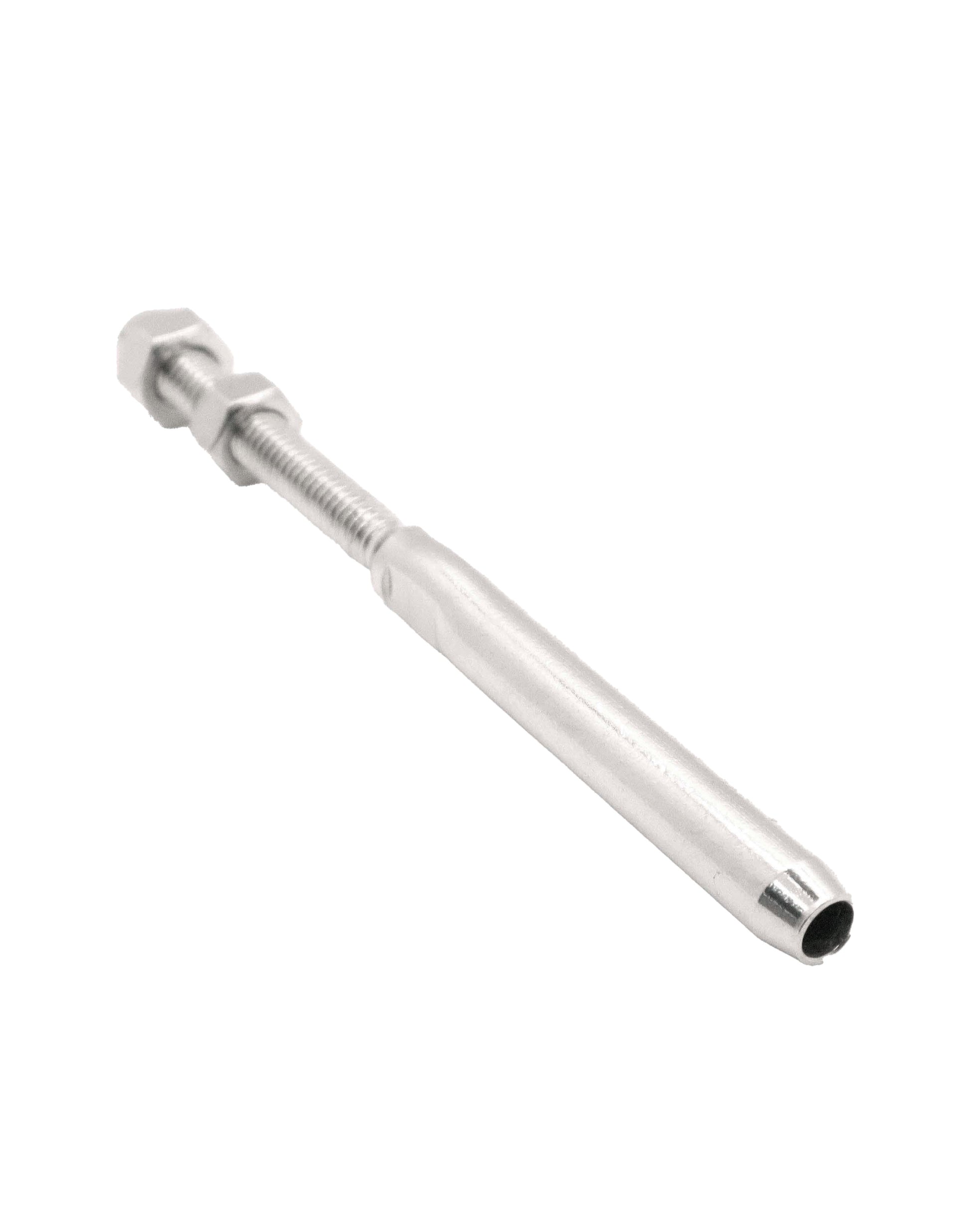 Hand Swage Threaded Stud for 1/4" Stainless Steel Cable Brush Finish (C1036-014-BRS) - SHEMONICO