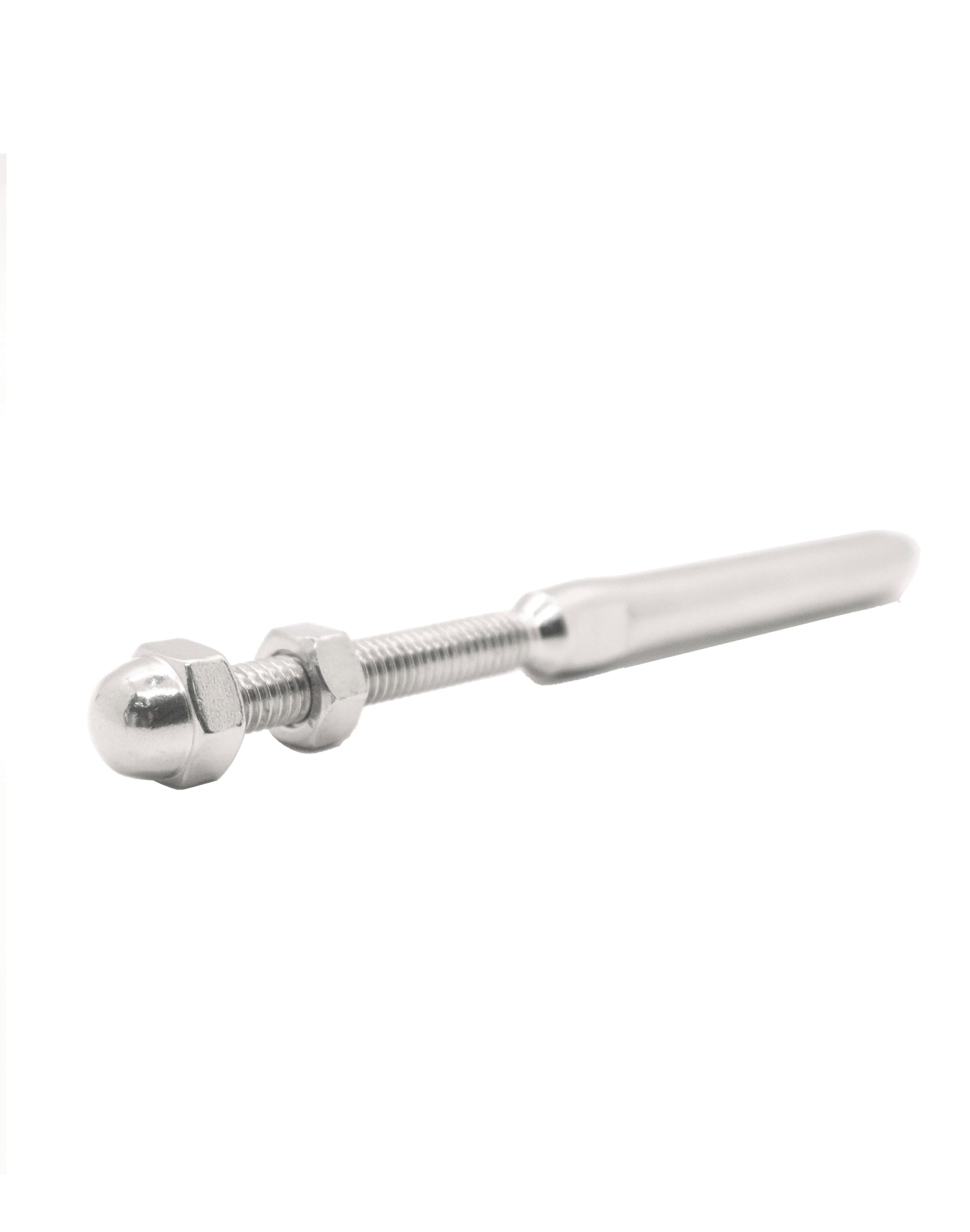Hand Swage Threaded Stud for 1/4" Stainless Steel Cable Brush Finish (C1036-014-BRS) - SHEMONICO