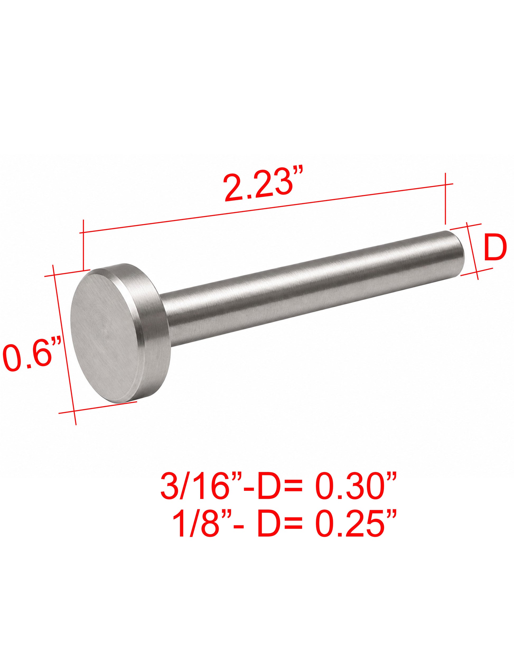 Round Flat Head Swage Stud SS T316 Marine Grade (C1105) - SHEMONICO