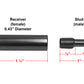 Black Mini Invisible Stud & Receiver Streamline Stainless Steel (C1120-BO) - SHEMONICO