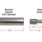 Mini Invisible Stud & Receiver Streamline Grade T316 (C1120-BRS) - SHEMONICO