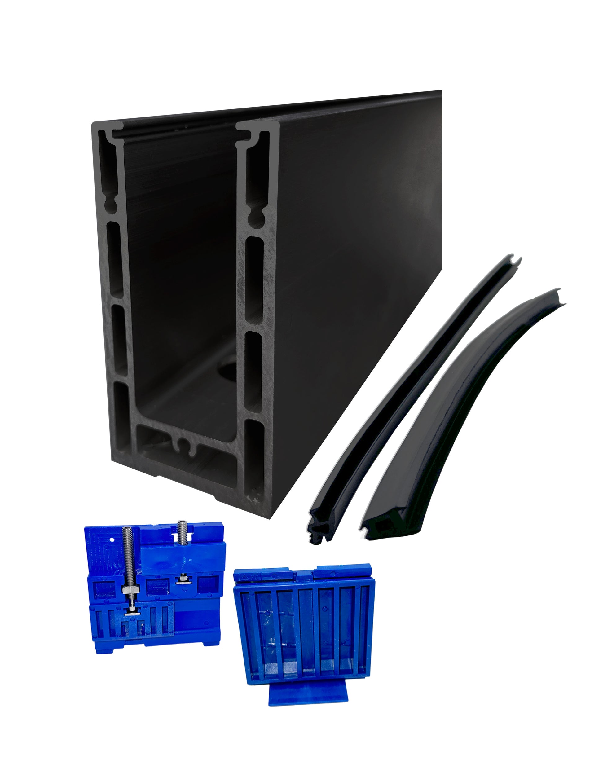 Anodized Aluminum Glass Channel Black Finish 10 ft Long (G1006-BLK) - SHEMONICO