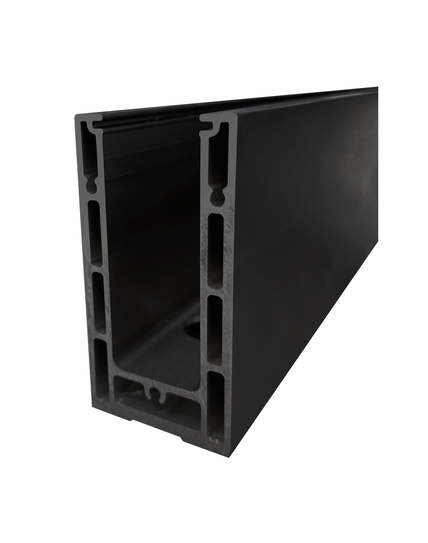 Anodized Aluminum Glass Channel Black Finish 10 ft Long (G1006-BLK) - SHEMONICO