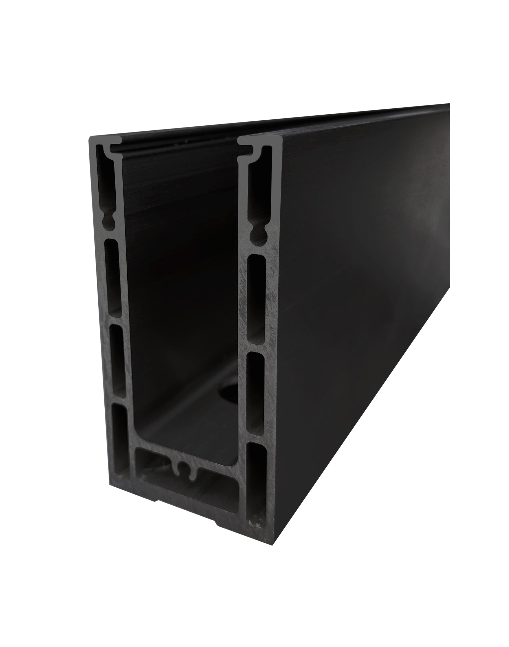 Anodized Aluminum Glass Channel Black Finish 10 ft Long (G1006-BLK) - SHEMONICO