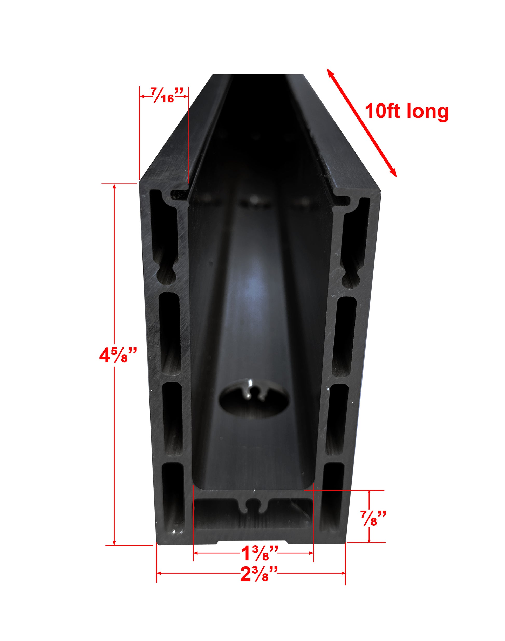 Anodized Aluminum Glass Channel Black Finish 10 ft Long (G1006-BLK) - SHEMONICO