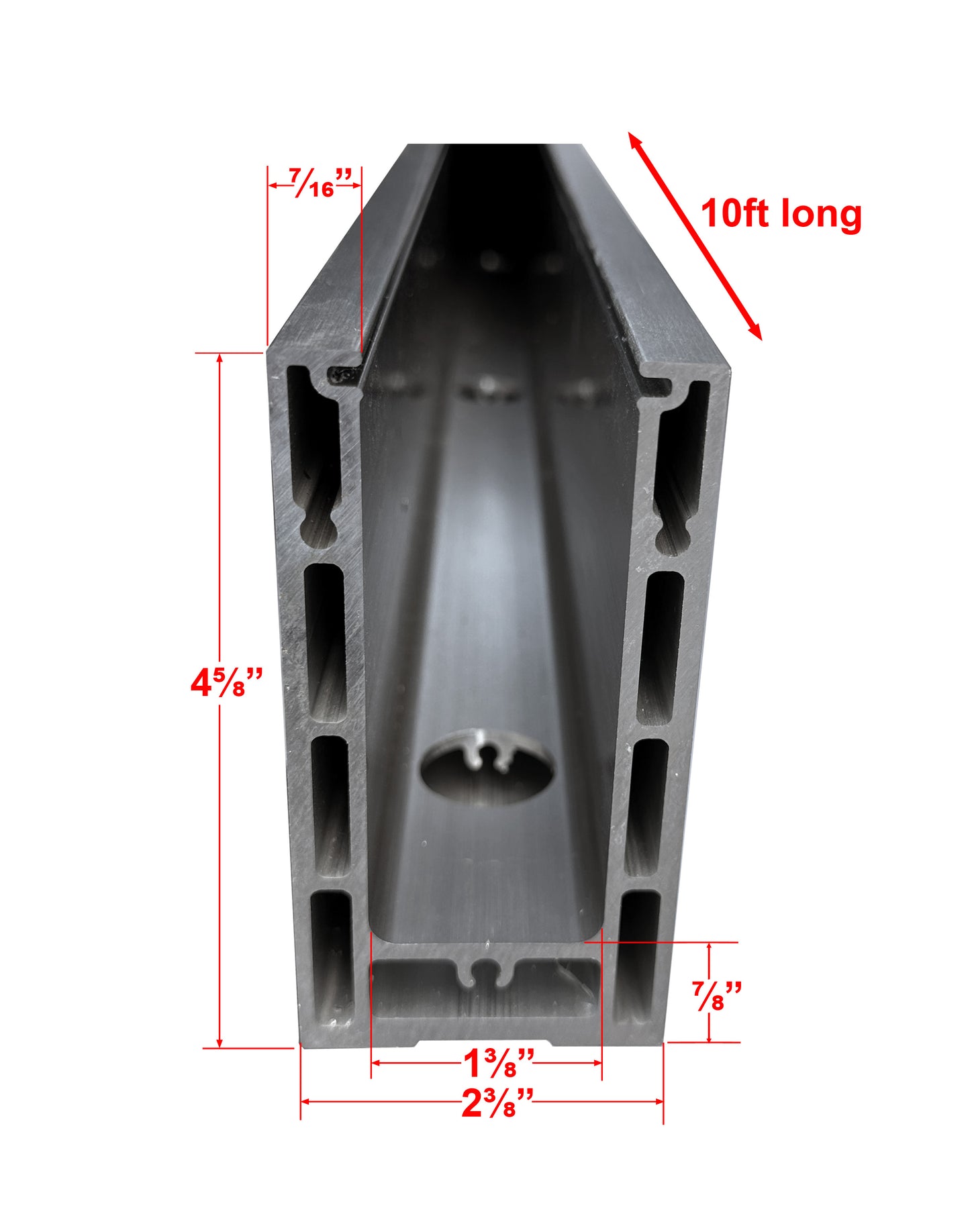 Anodized Aluminum Glass Channel Brushed Finish 10 ft Long (G1006-BRS) - SHEMONICO