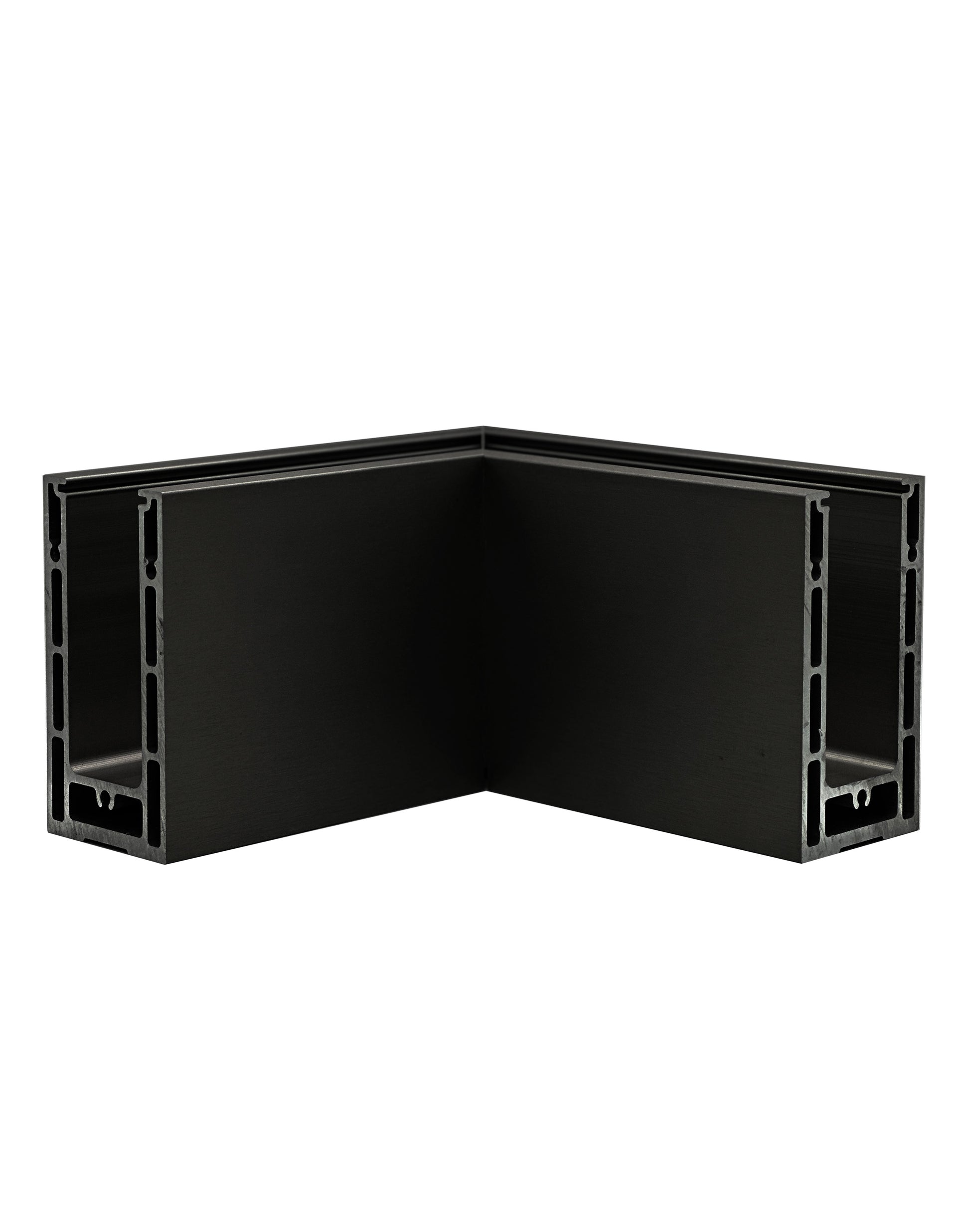 Corner for Anodized Aluminum Glass Channel Black Finish (G1006-COR-BLK) - SHEMONICO