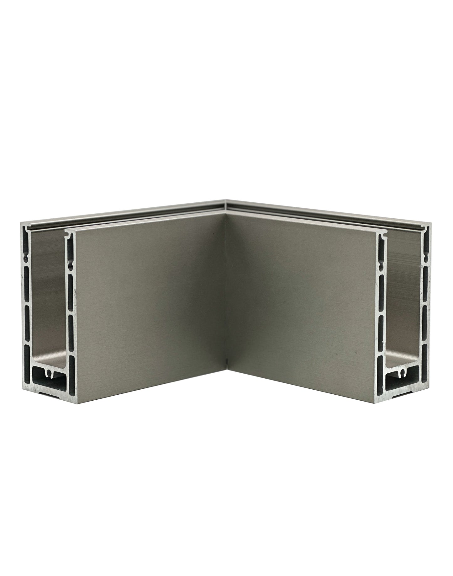 Corner for Anodized Aluminum Glass Channel Brush Finish (G1006-COR-BRS) - SHEMONICO