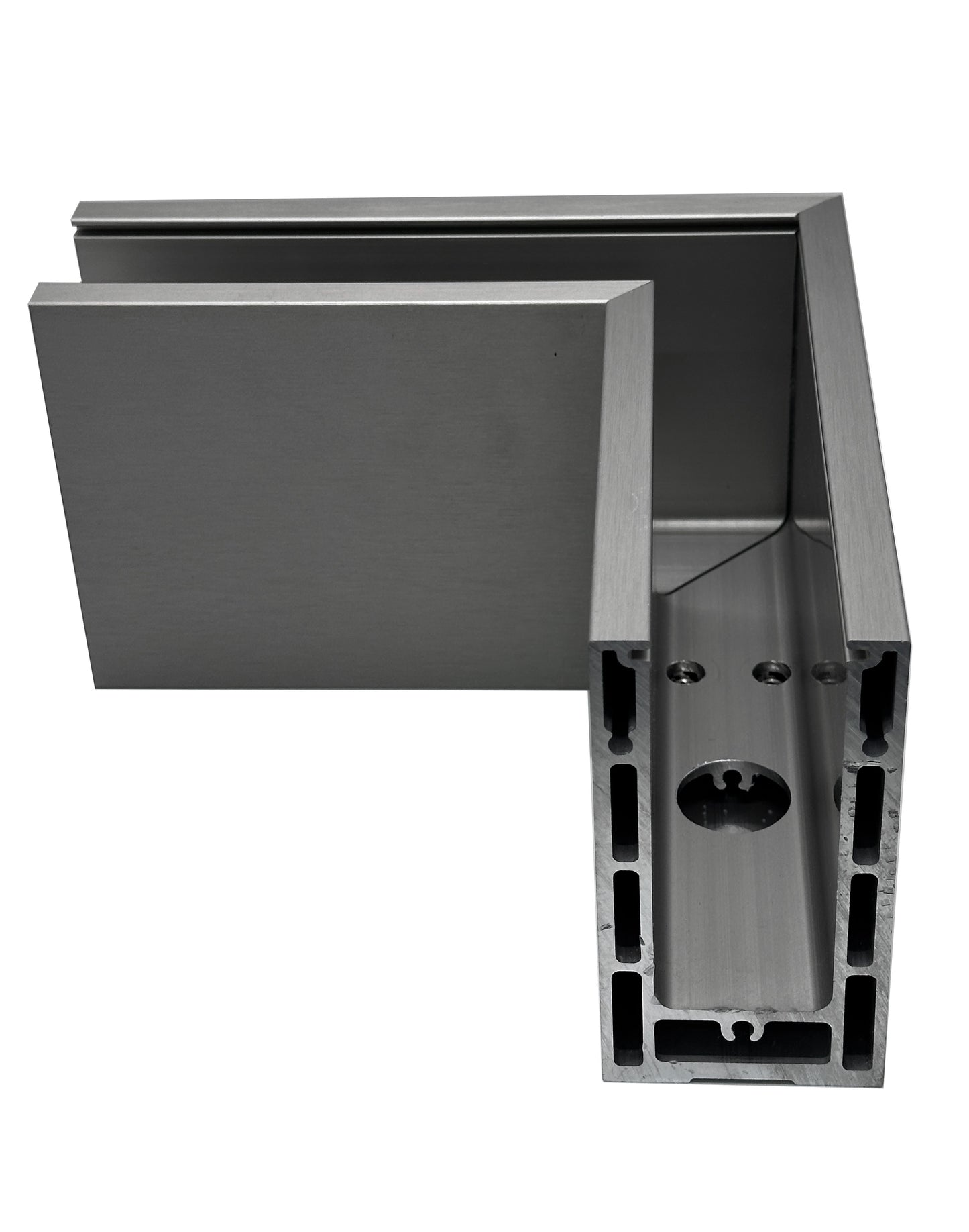 Corner for Anodized Aluminum Glass Channel Brush Finish (G1006-COR-BRS) - SHEMONICO