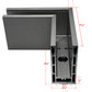 Corner for Anodized Aluminum Glass Channel Brush Finish (G1006-COR-BRS) - SHEMONICO