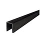 Slim Cap Rail for Glass Railing  10 ft U Channel Stainless Steel Black Finish (G1013-BLK) - SHEMONICO