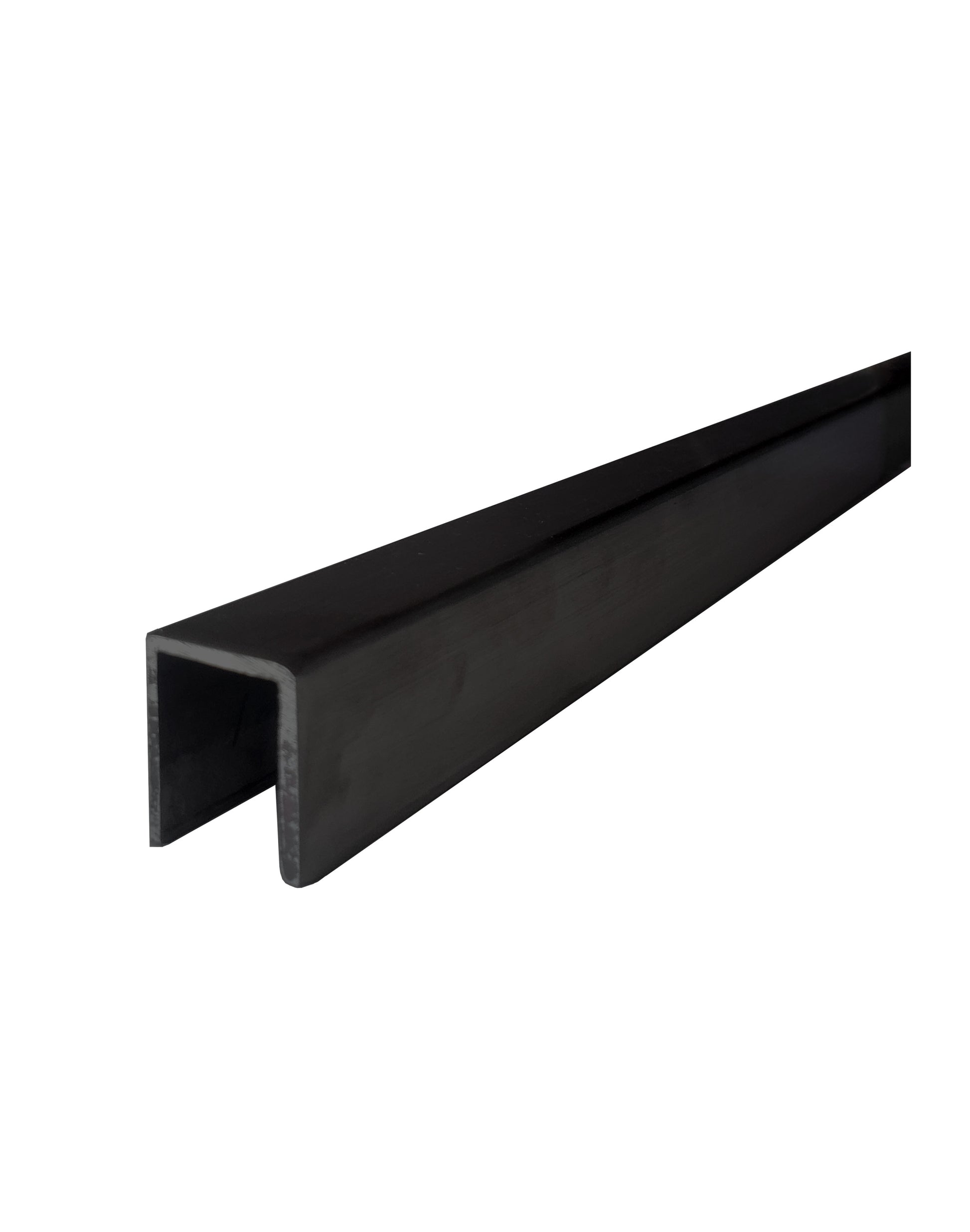Slim Cap Rail for Glass Railing  10 ft U Channel Stainless Steel Black Finish (G1013-BLK) - SHEMONICO
