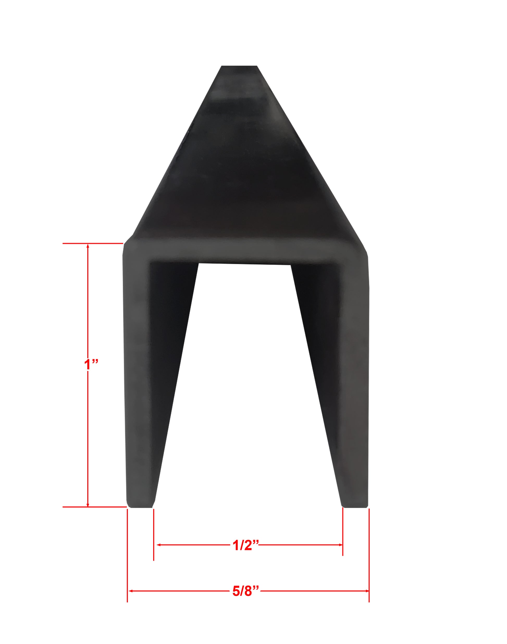 Slim Cap Rail for Glass Railing  10 ft U Channel Stainless Steel Black Finish (G1013-BLK) - SHEMONICO
