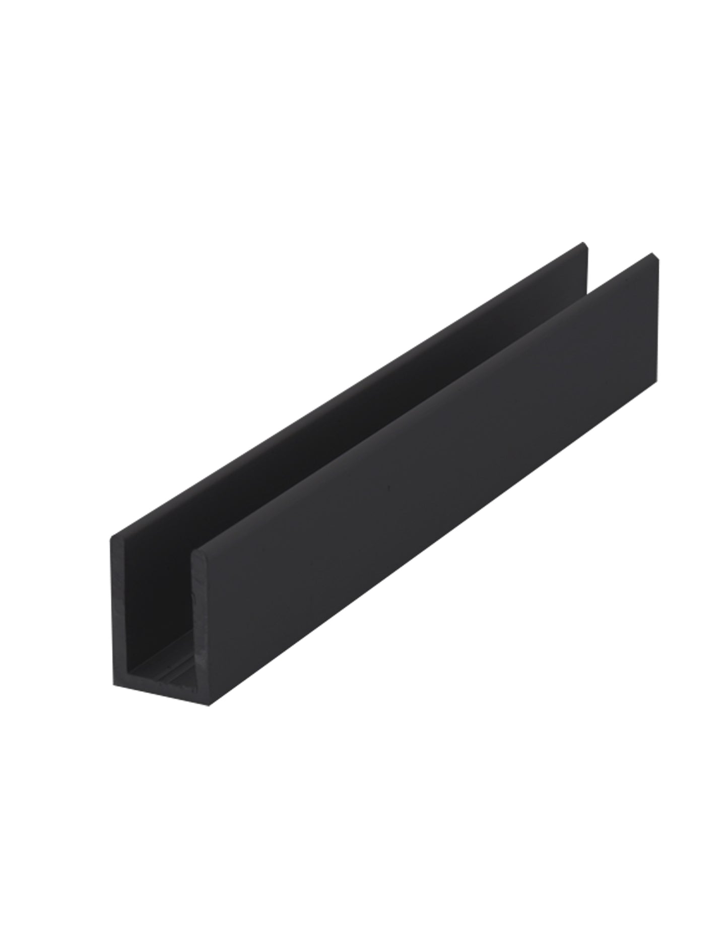 Slim Cap Rail for Glass Railing  10 ft U Channel Stainless Steel Black Finish (G1013-BLK) - SHEMONICO