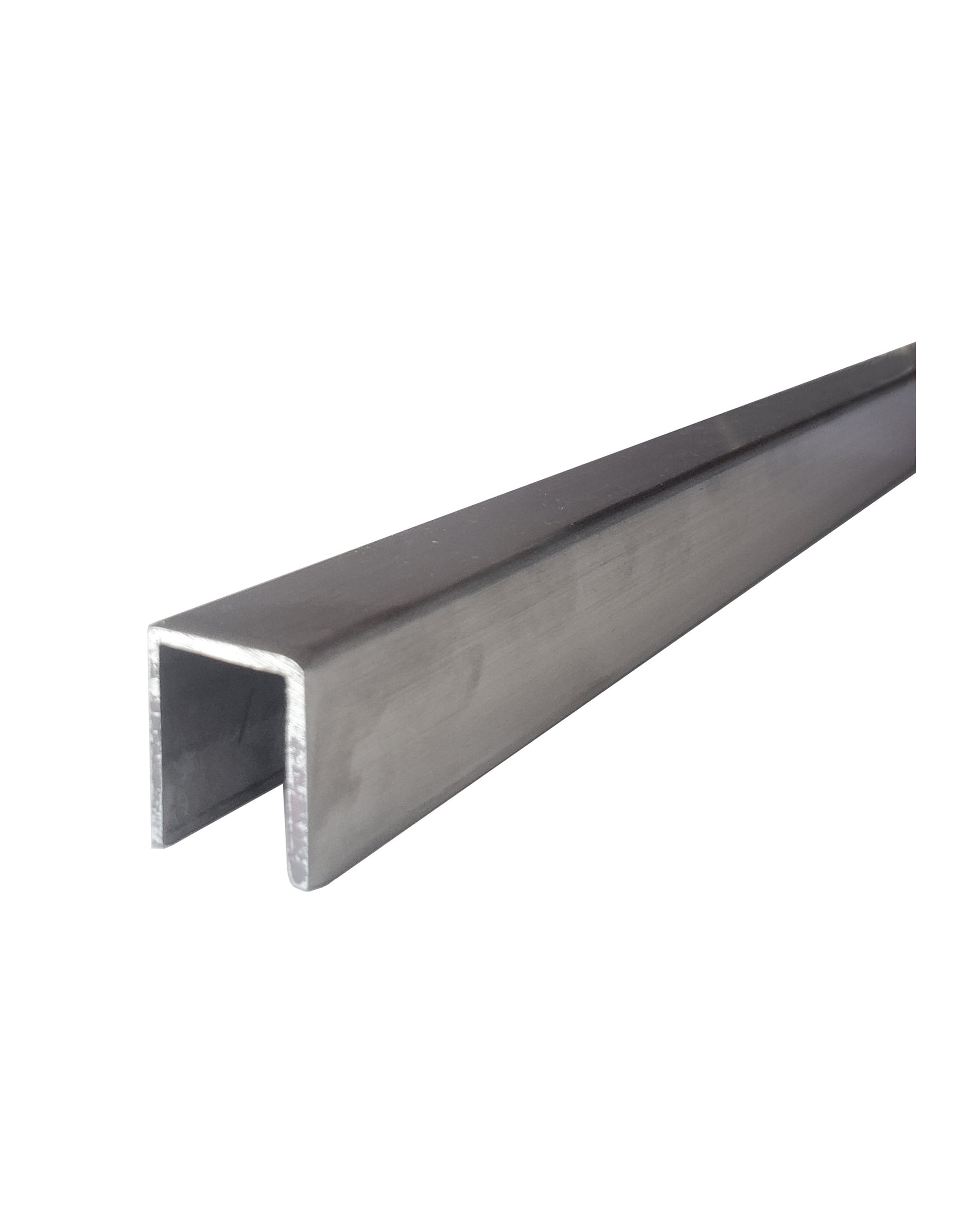 Slim Aluminum Cap Rail for Glass Railing 10 ft long Brush Finish (G1012-BRS) - SHEMONICO