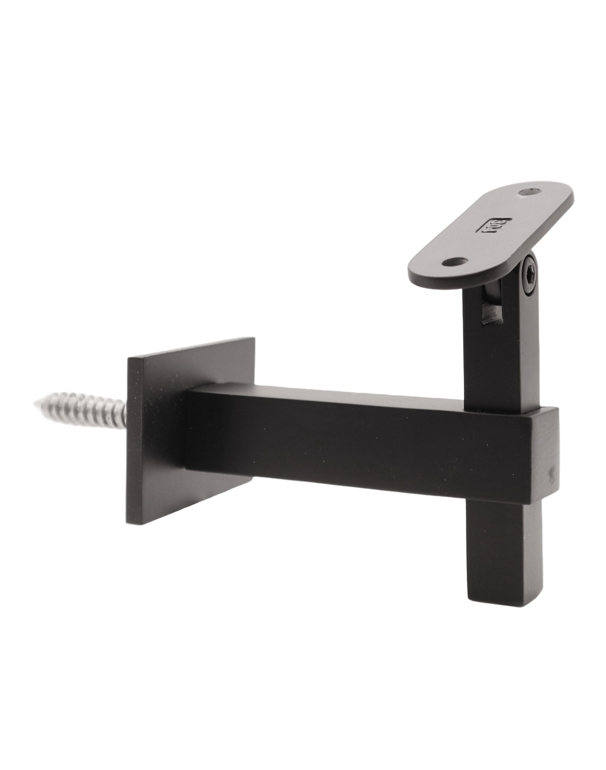 Square Adjustable Wall to Handrail Bracket Tube Mounting Black Finish (G1025-BLK-SQR) - SHEMONICO